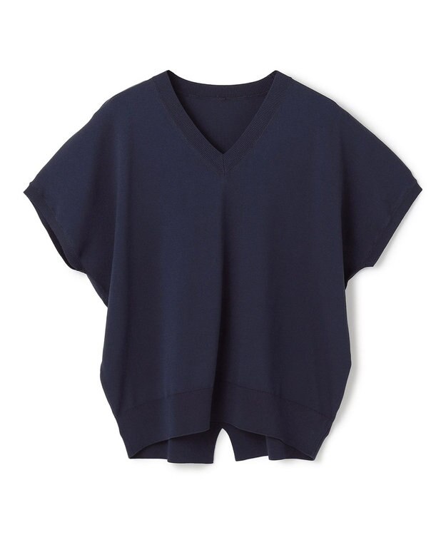 UNFILO L スゴ機能美 Vネック ニット [WEB限定]ネイビー