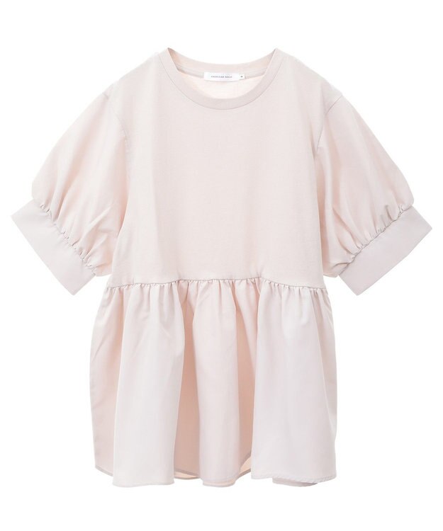 AMERICAN HOLIC 異素材切替ペプラムプルオーバー Light Beige