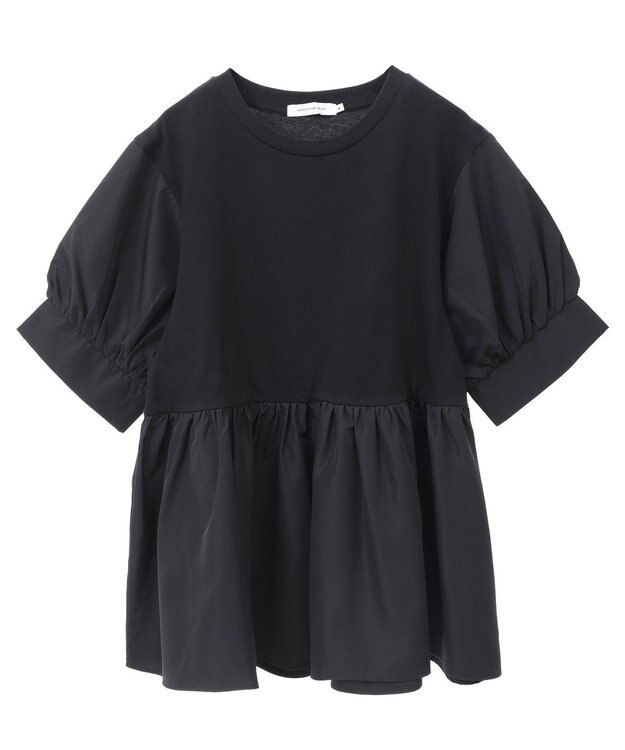 AMERICAN HOLIC 異素材切替ペプラムプルオーバー Black