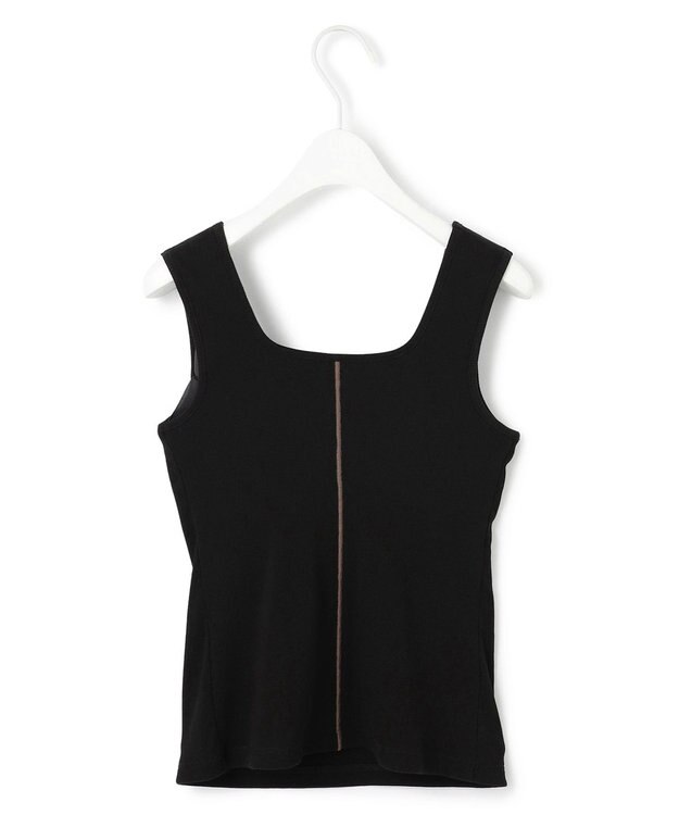 ICB 【洗える】【OUR WACOAL コラボ】カップイン スクエアネック タンクトップ ブラック系