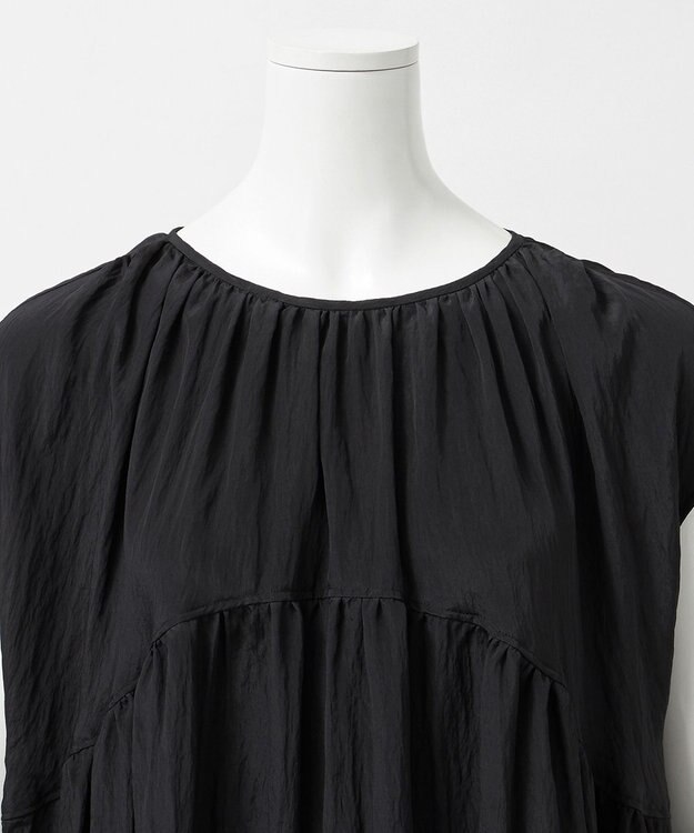 23区 L 【GOLD LABEL】シルクワッシャー ワンピース ブラック系