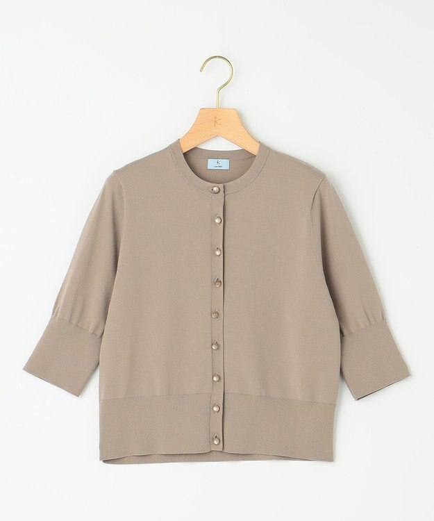 組曲 【洗える・6色展開】CANDYボタン 半袖カーディガン トープ系