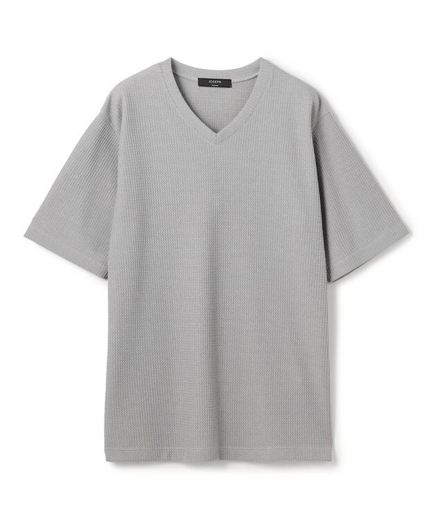 JOSEPH HOMME 【新色追加】メランジクロスジャージー　Vネックカットソー ライトグレー系