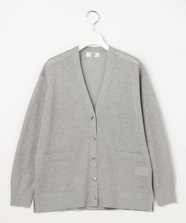 J.PRESS LADIES Vis/Pe スパーク ニット カーディガン ライトグレー系