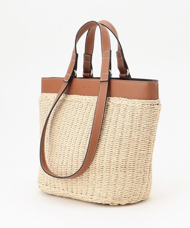 LA BAGAGERIE 【maison vert】 【ペーパー素材・多収納】ダブルハンドルかごバッグ キャメル