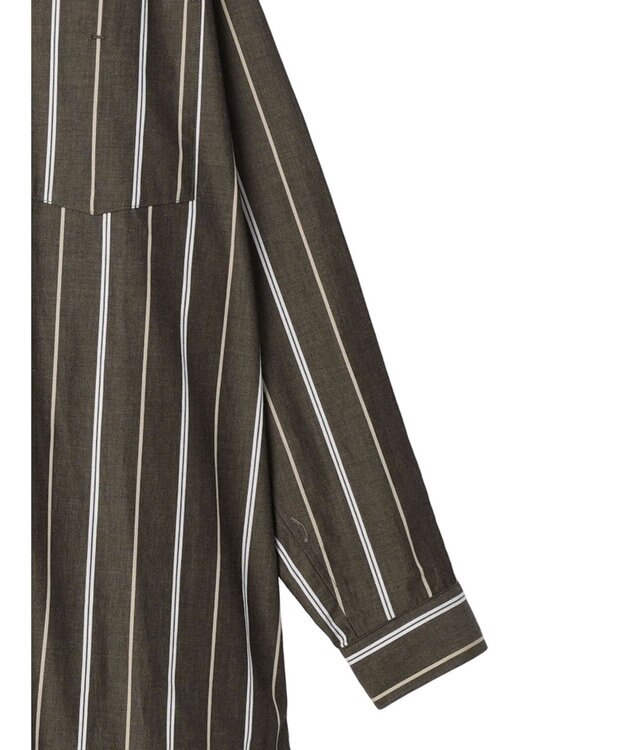 AMERICAN HOLIC ドビーストライプシャツチュニック Stripe Brown
