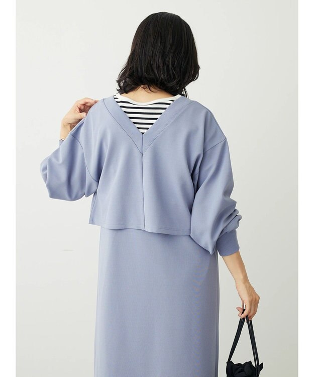 Green Parks ＳＥＴ２点　カーディガン＋ワンピース Sax