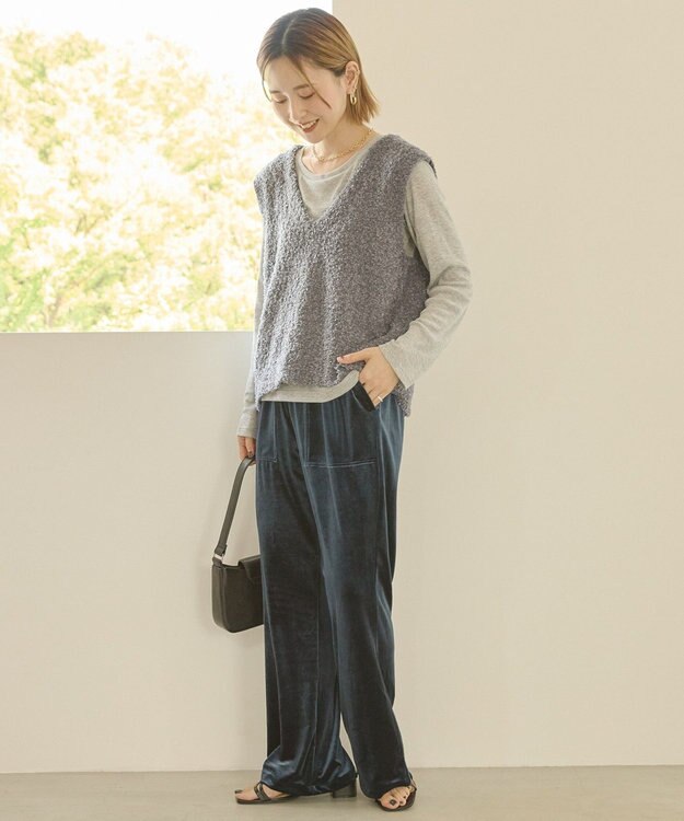 AMERICAN HOLIC ベイカーベロアパンツ Navy