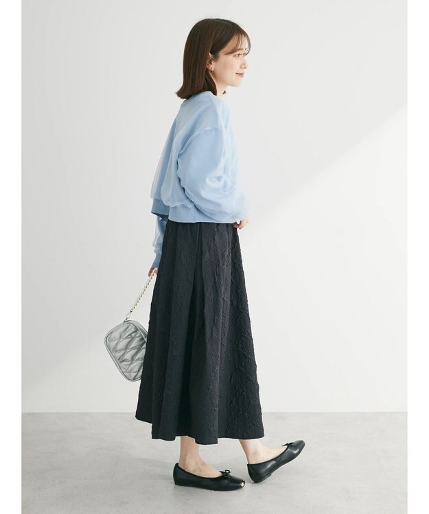 Green Parks ・ＥＬＥＮＣＡＲＥ　ＤＵＥ　２ｗａｙチュールレイヤーカーデ Sax