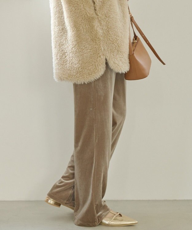 AMERICAN HOLIC ベイカーベロアパンツ Gray Beige