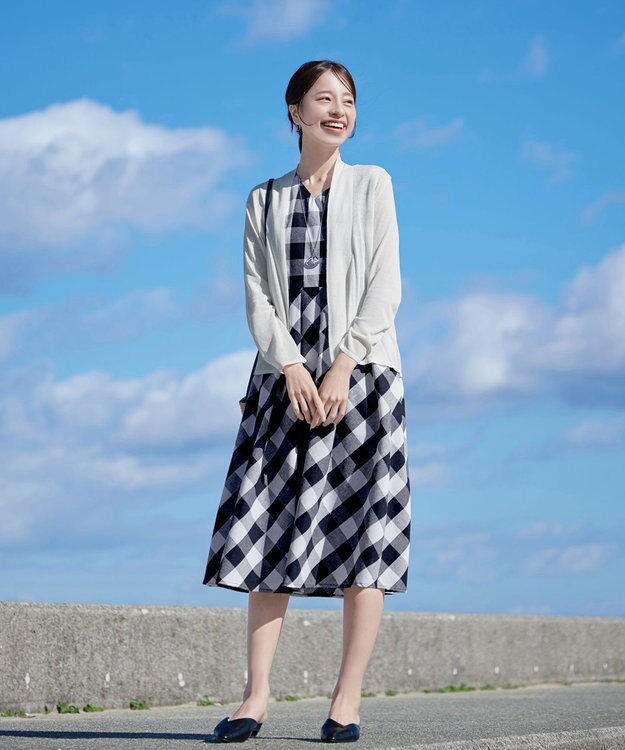 Tiaclasse L 【小倉優子さん着用・UVケア・接触冷感】ショートトッパーカーディガン オフホワイト