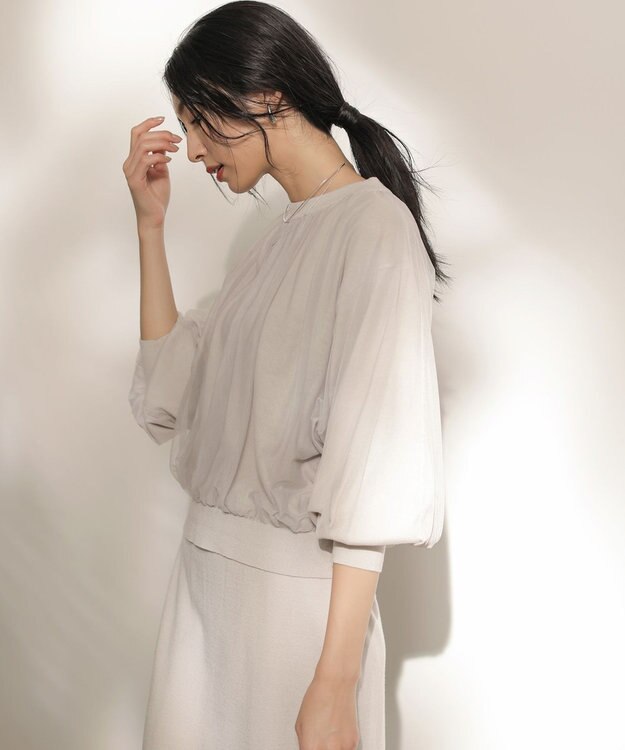 組曲 S 【WEB限定】チュールニット×リバーシブルスカート セット ライトグレー系