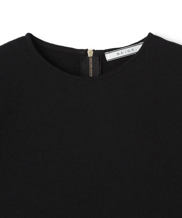 BEIGE， BROOM / スウェット風ライトフォルムプルオーバー Black