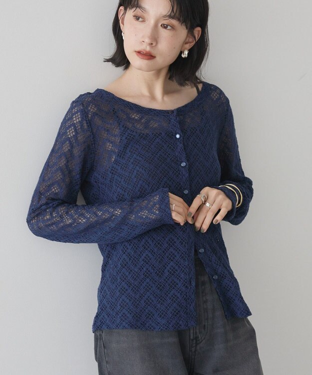 AMERICAN HOLIC レースカーディガン Navy