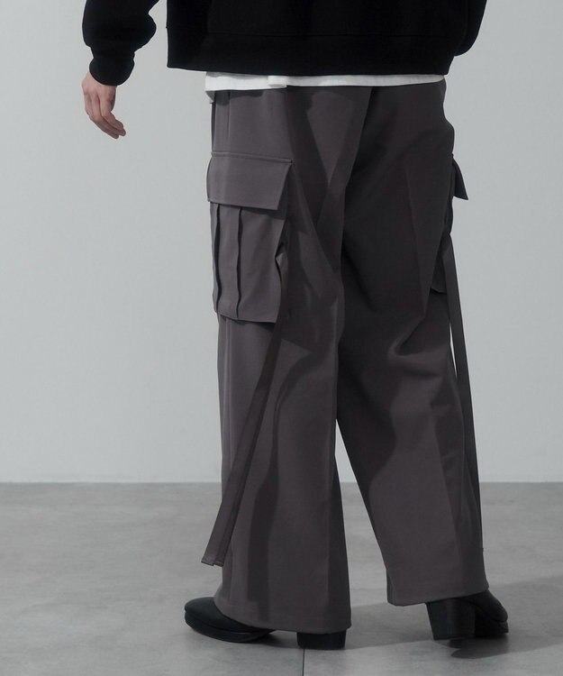 WEGO 【ウエストゴム】スーパーバギーカーゴスラックス ダークグレー