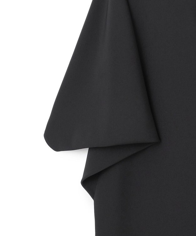 ICB 【洗える】 ウールライクストレッチ ドルマンスリーブワンピース ブラック系