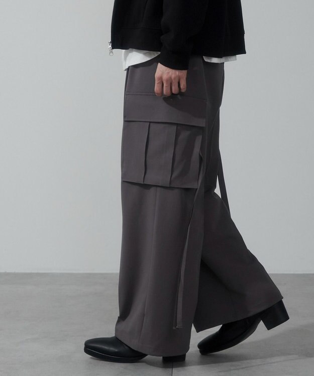 WEGO 【ウエストゴム】スーパーバギーカーゴスラックス ダークグレー