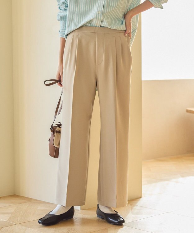 AMERICAN HOLIC 美・美・美Ｗクロスストレッチスラックスパンツ Beige