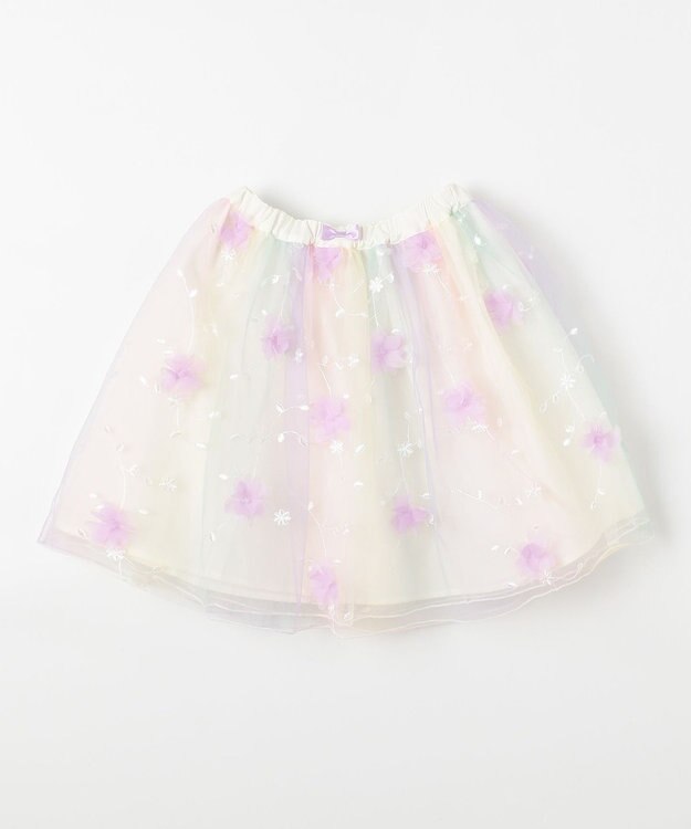 ANY KIDS 立体フラワー チュール スカート レインボー