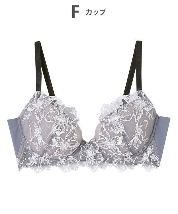 AMPHI ブラジャー 自然なまるみのあるバストシルエット 背中の段差ができにくい整える機能のブラ 【ふわふわブラ】 ブラ BYJ380 アンフィ／ワコール グレー
