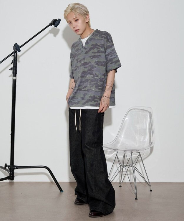WEGO 【ユニセックス着用ITEM】キーネックフェイクレイヤードT（SS） 柄1