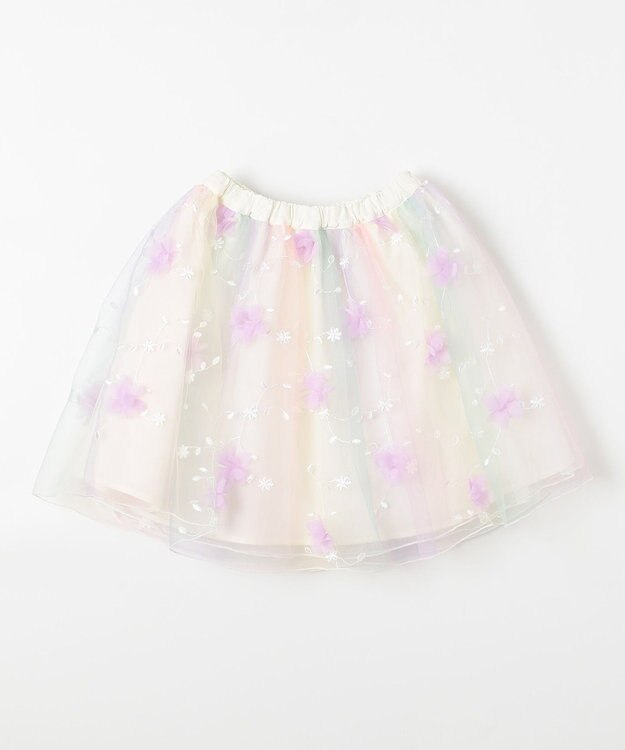 ANY KIDS 立体フラワー チュール スカート レインボー
