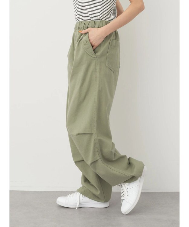 earth music&ecology ツイルバルーンパンツ Green