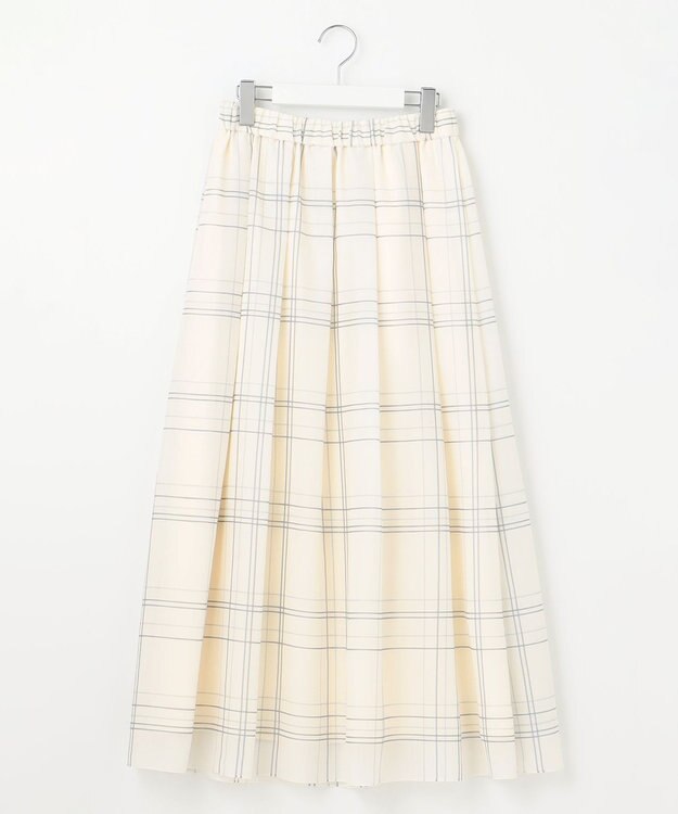 自由区 S 【SHIHOさん着用・洗える】エアリーウィンドウペンチェックプリント スカート エクリュ×グレー