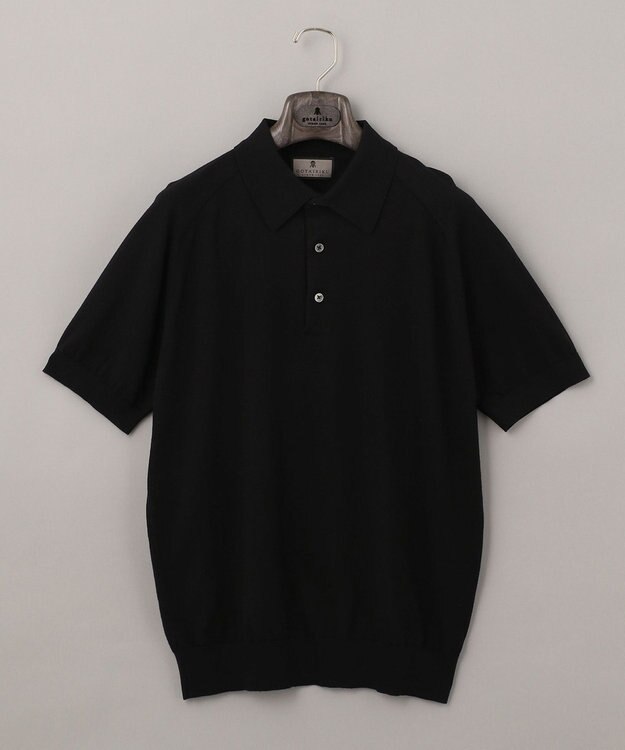 GOTAIRIKU ニットポロ＿無地 ブラック系