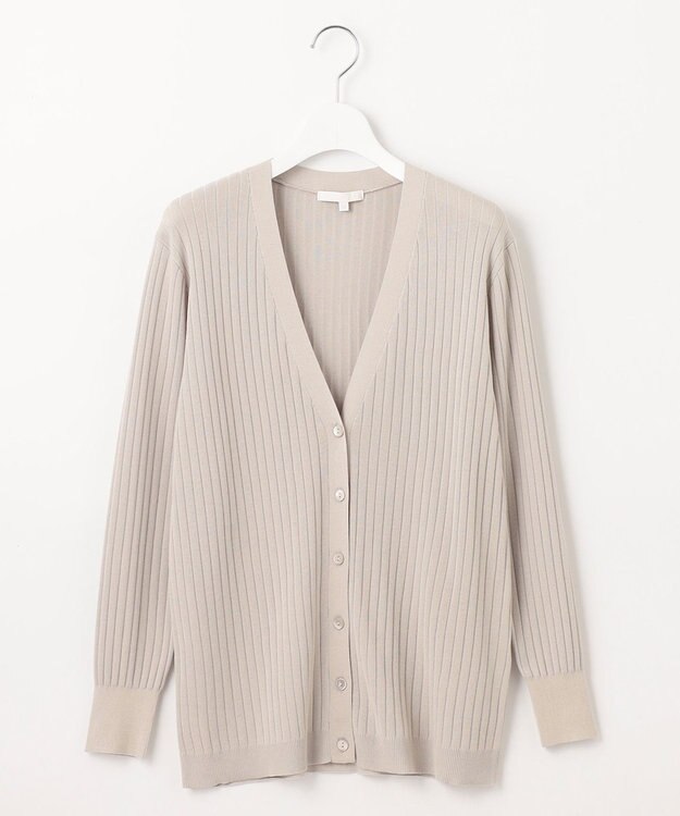 自由区 L 【アンサンブル対応・洗える】ハイツイストコットンアセテート カーディガン ベージュ