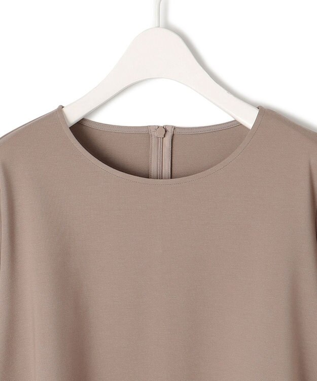 ICB L 【WEB限定・洗える】ヴィスコースストレッチポンチ イレギュラーヘムプルオーバー ブラウン系