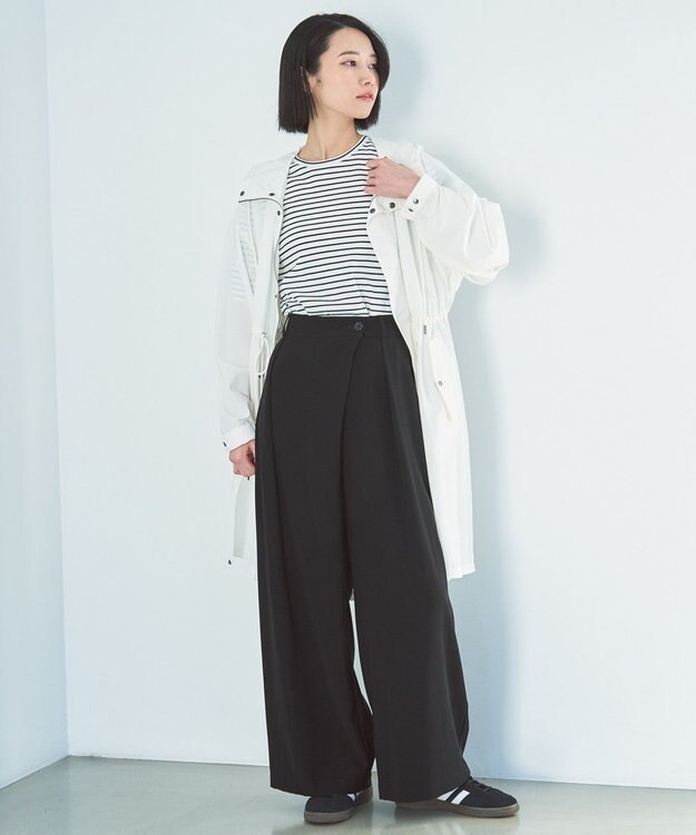 UNFILO アシンメトリー ラップパンツ ブラック