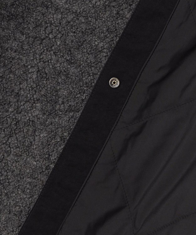 ICB L 【リバーシブル着用可能】 リバーシブルキルト ミドル丈コート チャコール×ブラック系