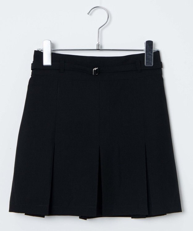 WEGO 【SETUP可】リネンライクプリーツミニスカパン ブラック