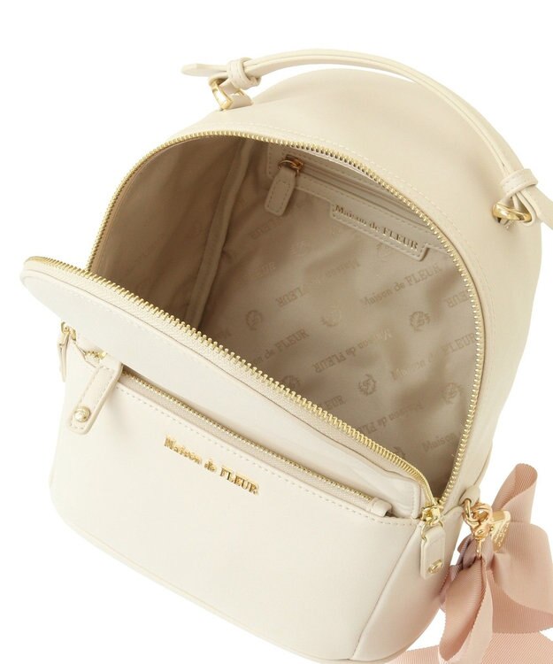 Maison de FLEUR リボンMリュック Ivory