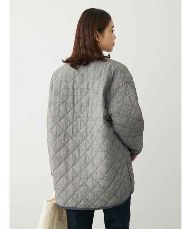 Green Parks キルティングノーカラーブルゾン Check