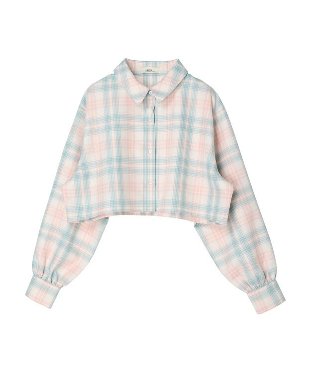 earth music&ecology ＣＨＥＣＫショートシャツジャケット Check Green