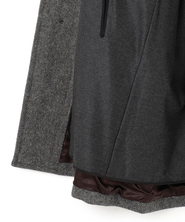 J.PRESS MEN 【JAPAN TWEED with REAL SHETLAND】ヘリンボーン バルカラーコート ブラック系2