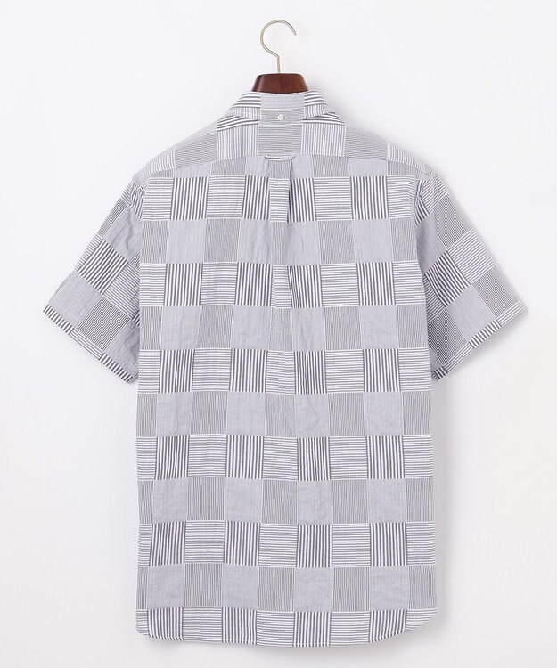 J.PRESS MEN 【クールマックス】サッカーパッチワーク シャツ ネイビー系9