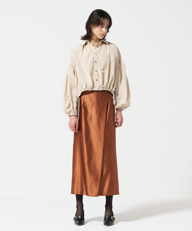 GRACE CONTINENTAL コーティングラップスカート オレンジ