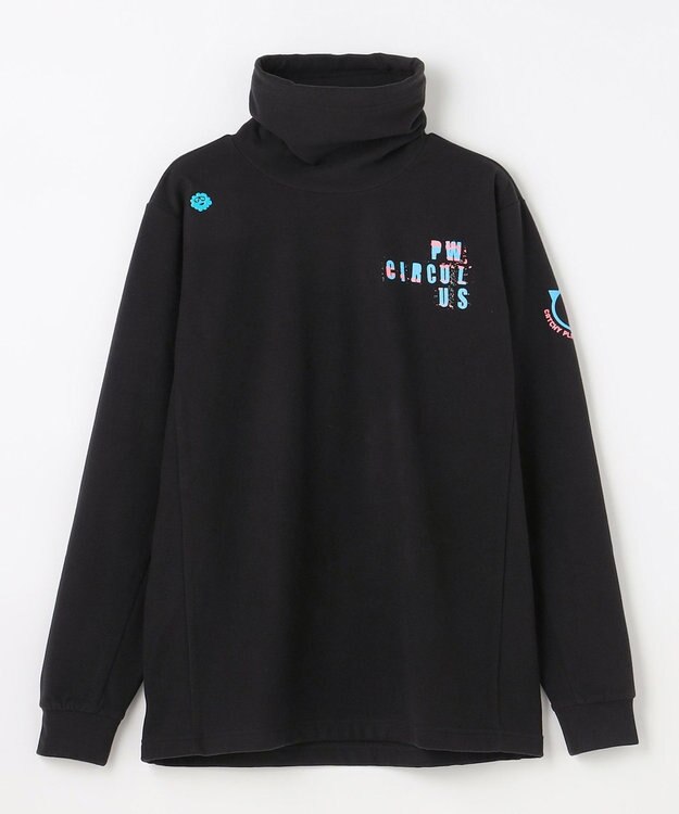 PW CIRCULUS 【起毛素材であたたか】【MEN】スピンドル付 両面起毛タートルネック ゴルフ ブラック系