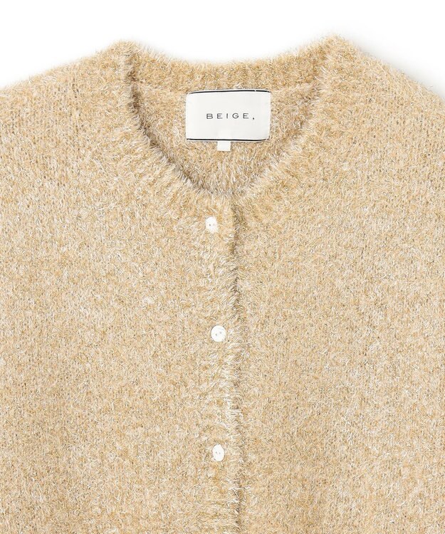 BEIGE， 【洗える】MARRONNIERS / ラメテープヤーンカーディガン Gold