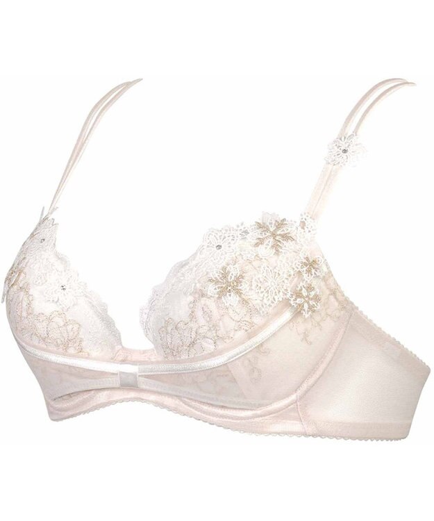 WACOAL ブラジャー 【リボンブラ 胸もとフィットながもち】 動いてもパカパカしにくい レディース BXD409 /ワコール ホワイト