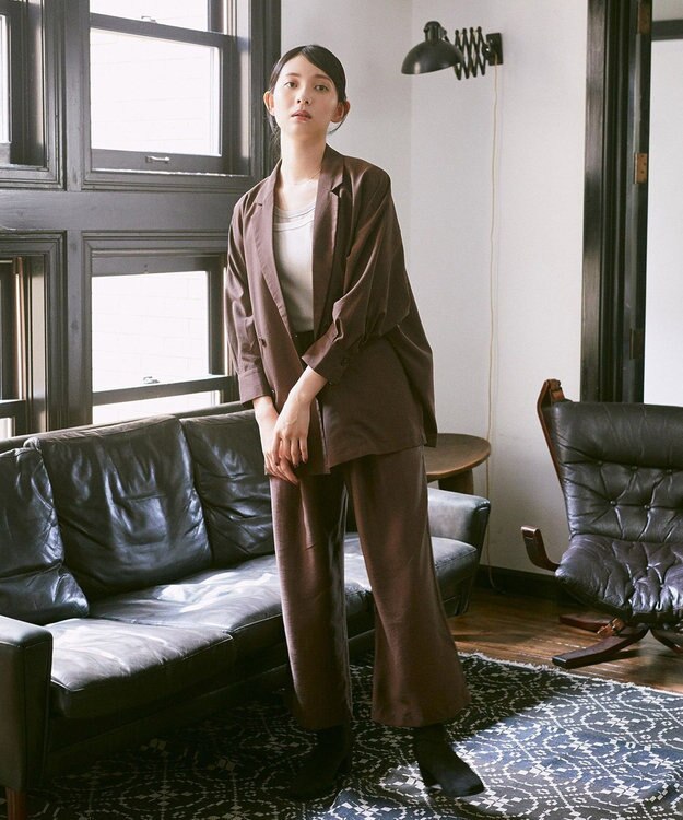 earth music&ecology 配色レイヤードタンクトップ Gray Beige