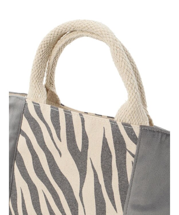 Green Parks ・ｓｏｆｉ　ベロアアニマルプリントトートバッグ Gray