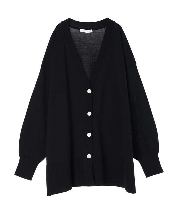 Green Parks 洗える　アソートミドル丈カーディガン Black