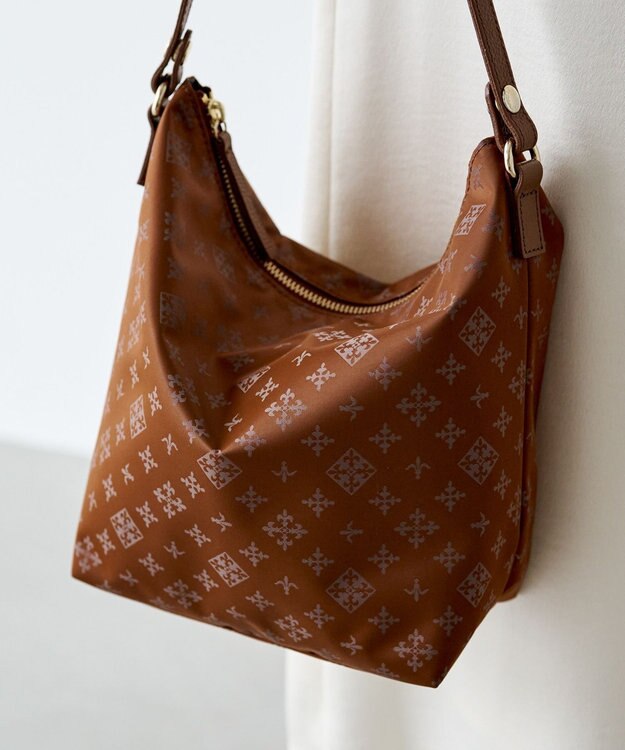 russet ナイロンジャガード2WAYミニショルダーバッグ(CE-1627) Camel/Gray