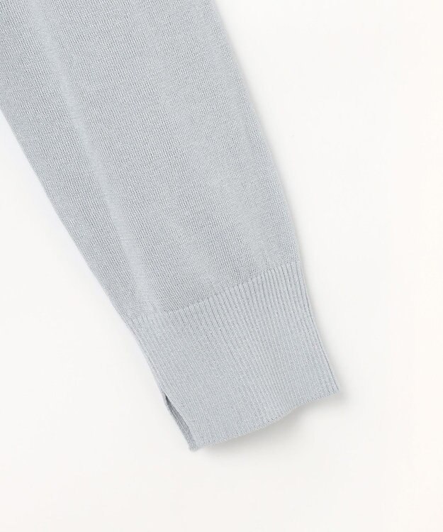 J.PRESS LADIES Vis/Pe スパーク ニット カーディガン グレイッシュブルー系