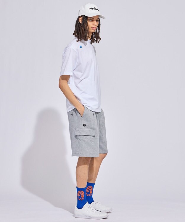 PW CIRCULUS 【虫よけ加工】【MEN】P-MOF ソックス ミドル丈 ゴルフ スカイブルー系