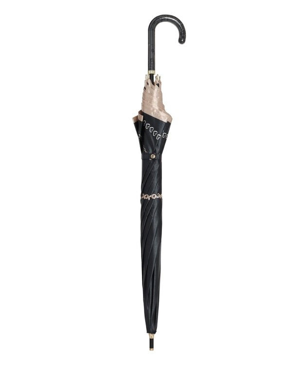 MOONBAT 【雨傘】ランバン オン ブルー (LANVIN en Bleu) リボン ハート ナイロンサテン 長傘 ブラック